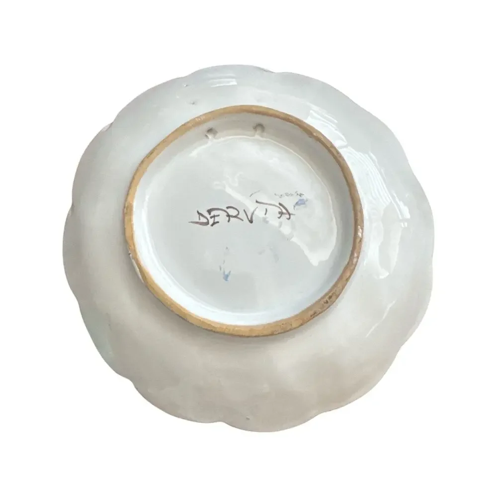 Vintage Deruta Italy Hand Painted Floral Dish Bowl
